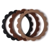 000256_0 Mushie Silikonowy Gryzak Bransoletka Flower Black / Caramel / Natural