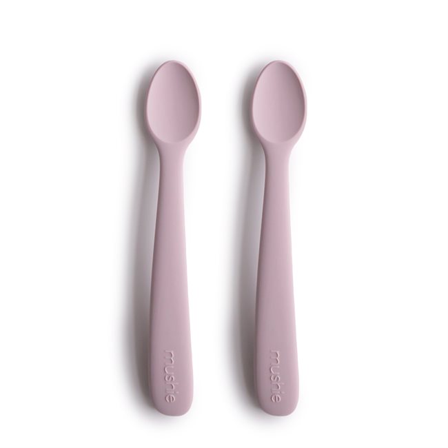 000834_0 Mushie Łyżeczki Silikonowe do Nauki Samodzielnego Jedzenia 2-Pack Soft Lilac