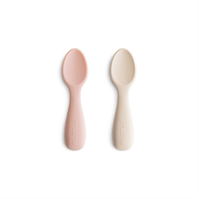 Mushie Łyżeczki Startowe dla Malucha – 2-pack Blush/Shifiting Sand