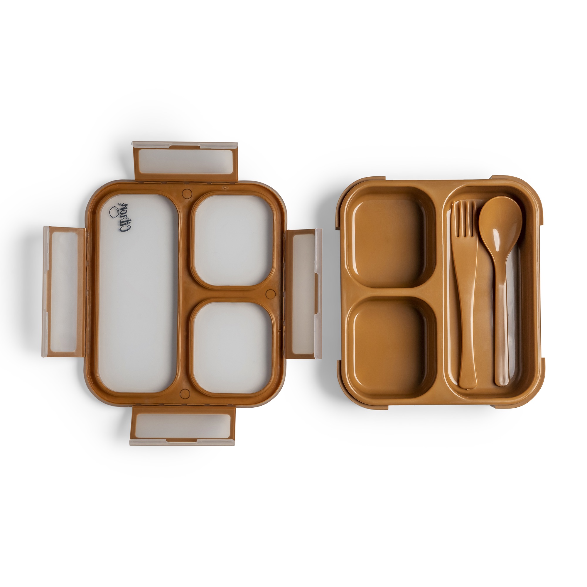 001537_2 Citron Lunchbox ze Sztućcami - Caramel