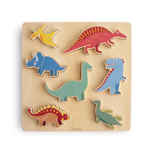 Mushie Drewniane Puzzle 3D – Dino